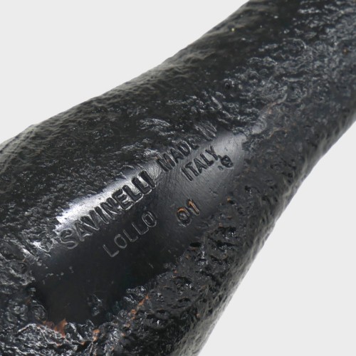 Savinelli Lollo Sandblasted Black 01 6mm Filter Fishtail Pipe (SAV1461)