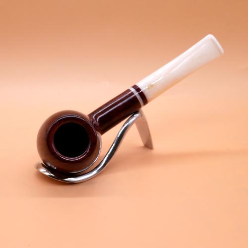 Savinelli Avorio 207 Smooth Burgundy 6mm Filter Fishtail Pipe (SAV1736) (End of Line)