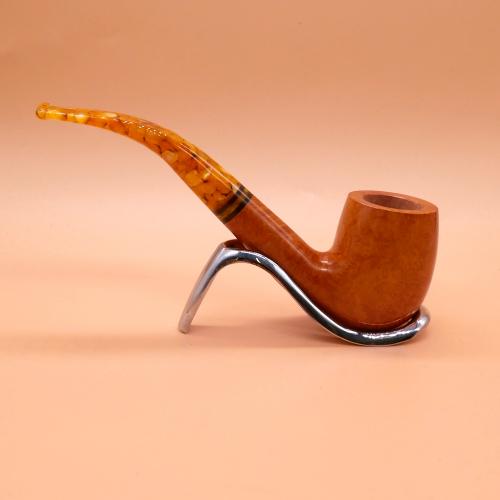 Savinelli Miele 606 Smooth KS Bent Honey 9mm Filter Fishtail Pipe (SAV1762)