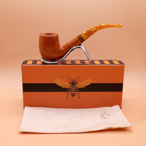 Savinelli Miele 606 Smooth KS Bent Honey 9mm Filter Fishtail Pipe (SAV1762)