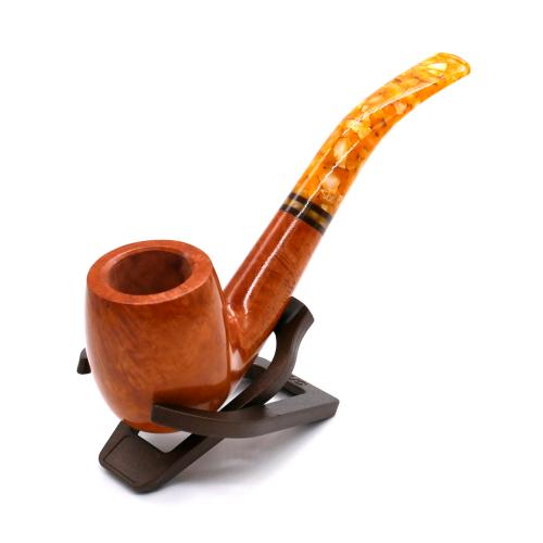 Savinelli Miele 606 Smooth KS Bent Honey 6mm Filter Fishtail Pipe (SAV1864)