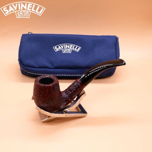 Savinelli ONE Starter Kit 601 Rustic Dark Brown Bent 6mm Fishtail Pipe (SAV1888)