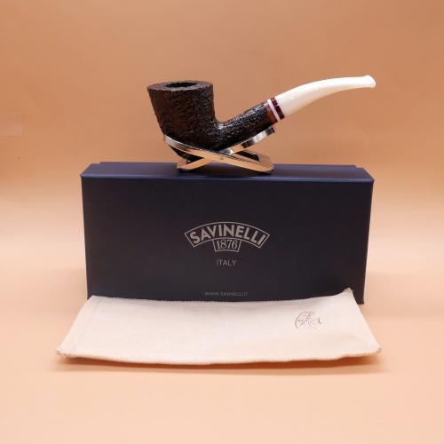 Savinelli Avorio 920 Rustic Brown 6mm Filter Fishtail Pipe (SAV1902) (End of Line)