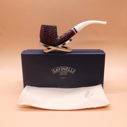 Savinelli Avorio 606 Rustic Brown 9mm Filter Fishtail Pipe (SAV1903) (End of Line)