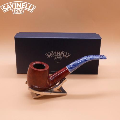 Savinelli Oceano Burgundy 606 Smooth Bent Billiard 6mm Filter Pipe (SAV1906)