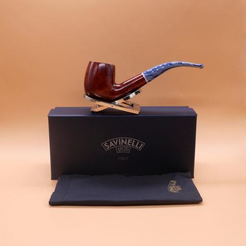 Savinelli Oceano Burgundy 606 Smooth Bent Billiard 6mm Filter Pipe (SAV1906)