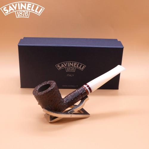 Savinelli Avorio 409 Rustic Brown 9mm Filter Fishtail Pipe (SAV1916) (End of Line)