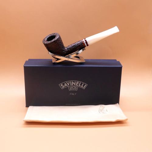Savinelli Avorio 409 Rustic Brown 9mm Filter Fishtail Pipe (SAV1916) (End of Line)