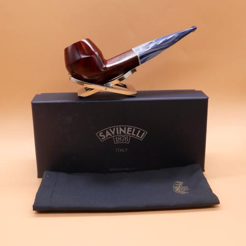 Savinelli Oceano Burgundy 510 Smooth Straight Bulldog 6mm Fishtail Pipe (SAV1950)