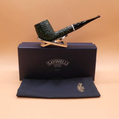 Savinelli Arcobaleno Green 111 Rustic Straight 9mm Pipe (SAV1966)
