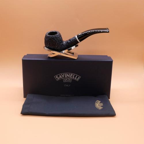 Savinelli Arcobaleno Blue 626 Rustic Bent 6mm Fishtail Pipe (SAV1967)