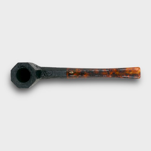 Savinelli Ottagono Sandblast Black Straight 6mm Filter Fishtail Pipe (SAV2136)
