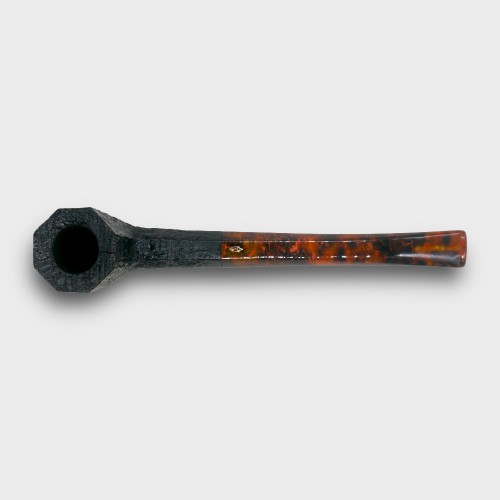 Savinelli Ottagono Sandblast Black Straight 6mm Filter Fishtail Pipe (SAV2137)