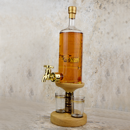 Ship In A Bottle Whisky Decanter With Tap & 2 Whisky Glasses (Stylish Whisky) - 40% 350ml