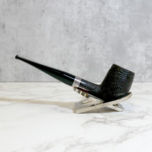 Stanwell Sterling Black Sandblast 03 Silver Mounted Fishtail Pipe (ST149) - END OF LINE