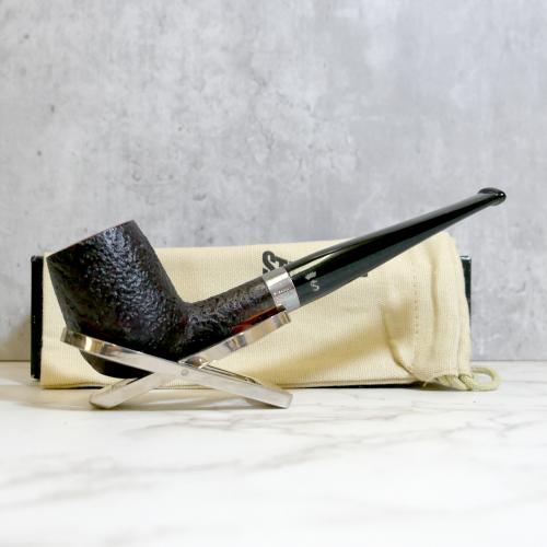 Stanwell Sterling Black Sandblast 03 Silver Mounted Fishtail Pipe (ST149) - END OF LINE