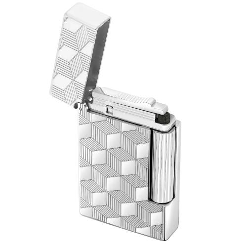 ST Dupont Lighter - Initial - Silver Palladium Cube