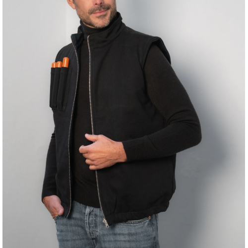 Sautter Atelier Jacket - The Pete - Black With Blue Denim