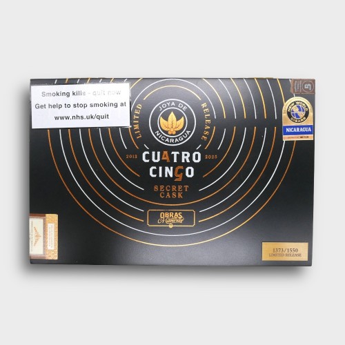Joya de Nicaragua Cuatro Cinco Secret Cask Limited Edition Cigar (1373 of 1550) - Box of 10