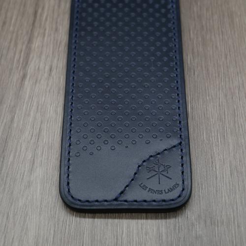 Les Fines Lames Le Petit Leather Premium Cigar Pocket Knife Cutter Case - Racing Petrol Blue