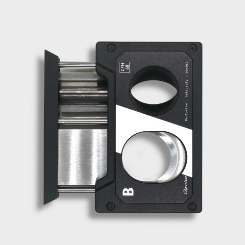 Cigarism Single Torch Jet Flame Lighter, Guillotine Cigar Cutter & Ashtray Gift Set - Black