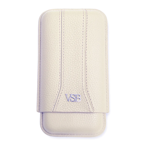 VSB London Three Finger Ivory Leather Cigar Case