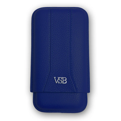 VSB London Three Finger Royal Blue Leather Cigar Case