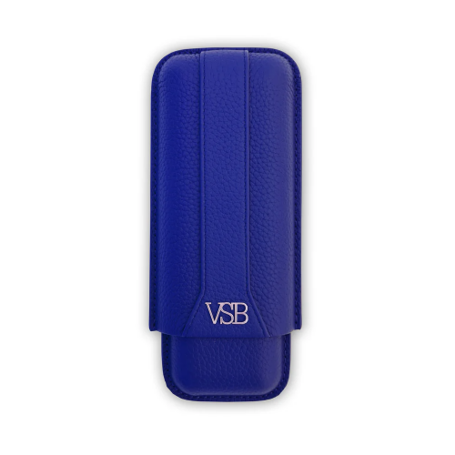 VSB London Two Finger Royal Blue Leather Cigar Case