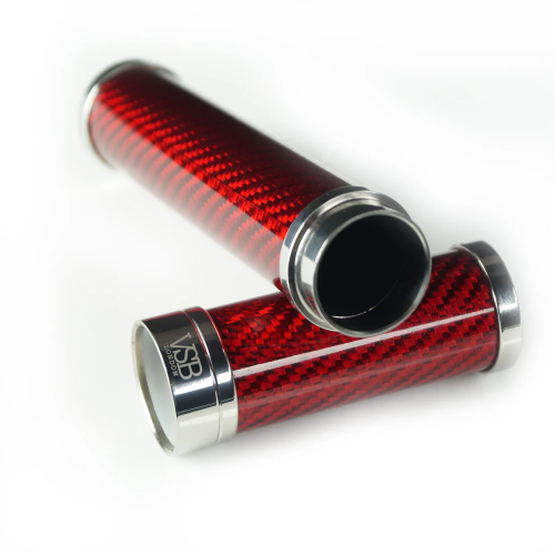 VSB London Gloss Red Carbon Fibre & Stainless Steel 56 Ring Gauge Cigar Tube