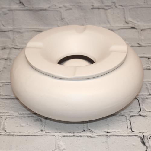 Ceramic Cigar Ashtray - Handmade By Val Pottery - White - Large Ceramic Cigar Ashtray - Handmade By Val Pottery - White - Large