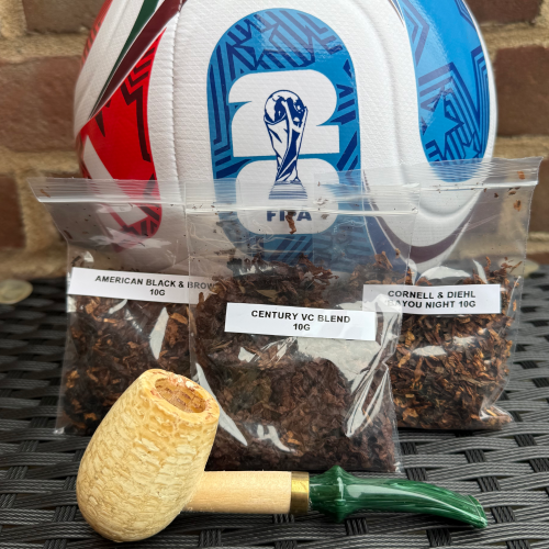 WORLD CUP : USA Edition Emerald Cob Pipe Tobacco Sampler - Pipe & 3 x 10g