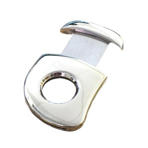 Nickel Plated Bean-Shaped Guillotine Cigar Cutter - Up To 48 Ring Gauge