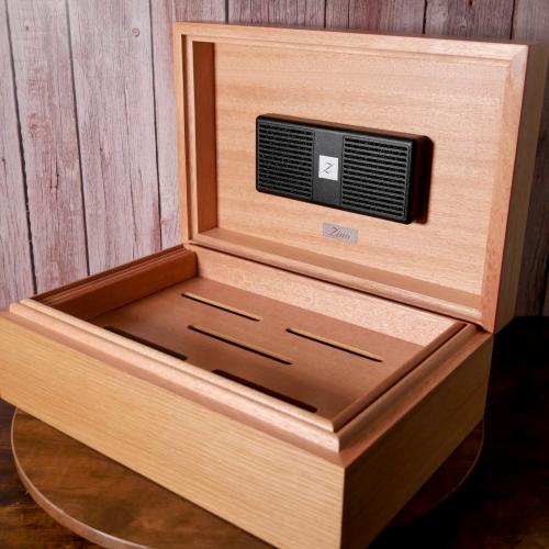 Zino Z80 Humidor - Natural Oak and Red - 80 Cigar Capacity