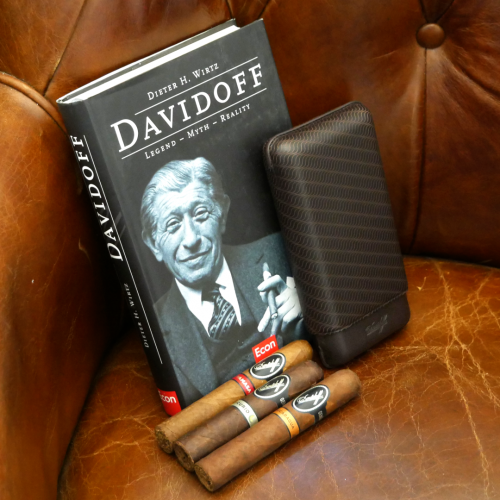 Davidoff Classic Essentials Enjoy XL-3 Cigar Case - 3 Cigars - Brown