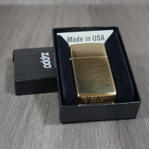 Zippo - High Polished Brass Slim Solid Brass - Windproof Lighter