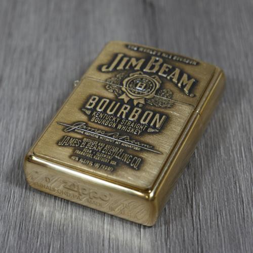 Zippo - Jim Beam Label Brass Emblem - Windproof Lighter