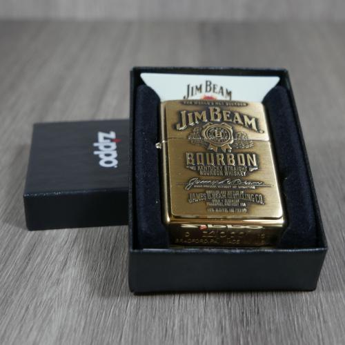 Zippo - Jim Beam Label Brass Emblem - Windproof Lighter