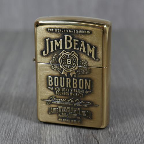 Zippo - Jim Beam Label Brass Emblem - Windproof Lighter
