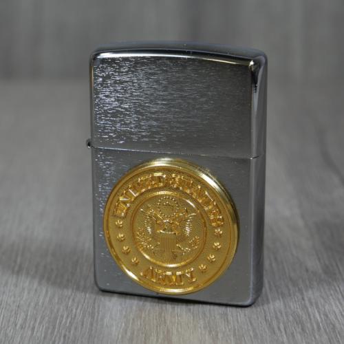 Zippo - U.S. Army Emblem Brushed Chrome - Windproof Lighter