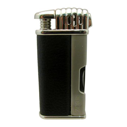 Zorr Pipe Lighter with Pipe Tool Black Leather and Gunmetal