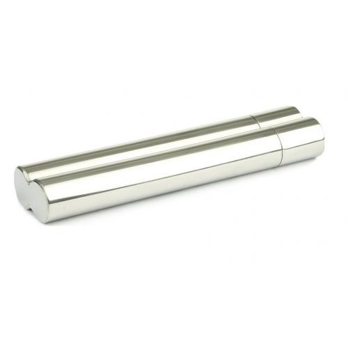 Adorini Double Cigar Case - Chrome Finish - Fits 2 Cigars (AD106)