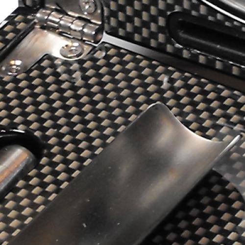 Folding Cigar Ashtray With Accessories - Carbon Fibre Look
