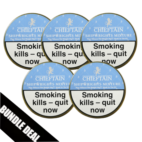BUNDLE DEAL - Chieftain Shipwrights Mixture Pipe Tobacco - 5 x 50g Tin