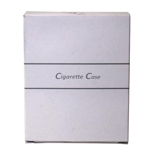 Chrome Oval & Stripes Cigarette Case - Fits Up To 12 Kingsize Cigarettes