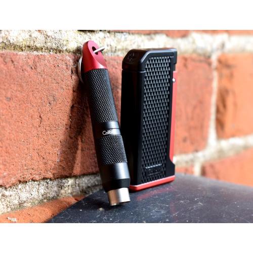 Colibri Monza Single Jet Lighter & Punch Cutter Set -  Red (End of Line)