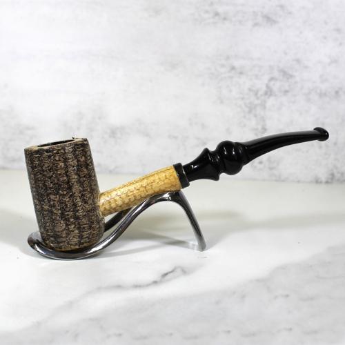 Corn Cob Louis Bent Pipe - Black Stem