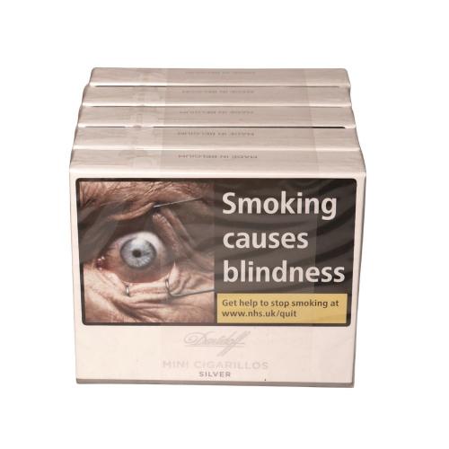 JANUARY SALE - Davidoff Mini Cigarillos Silver Cigar - 5 x Pack of 20 (100) Bundle Deal