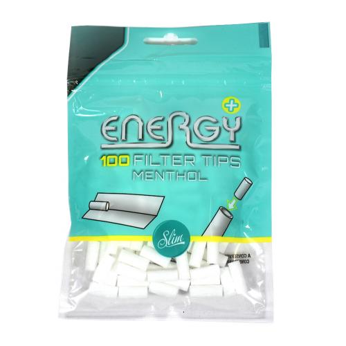 Energy Menthol Slim Filter Tips - 10 Packs (100 Tips)