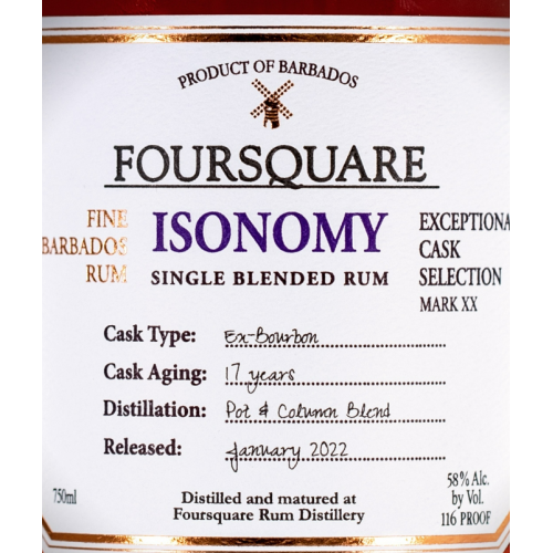 Foursquare Isonomy Rum - 58% 70cl
