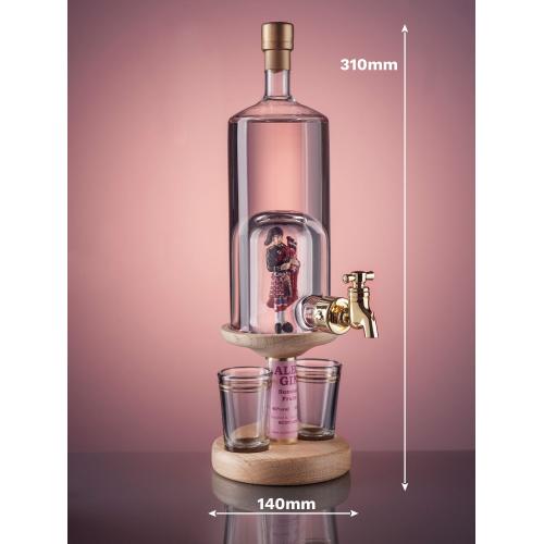 Gin Scottish Bagpiper & 2 Shot Glasses Decanter (Stylish Whisky) - 40% 350ml